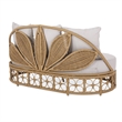 Pemberly Row Outdoor Sofa Daybed with Woven Frame in Natural Brown