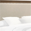 Pemberly Row Full Bed with Nailhead Upholstered Headboard in Cherry Brown