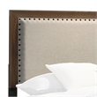 Pemberly Row Full Bed with Nailhead Upholstered Headboard in Cherry Brown
