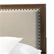 Pemberly Row King Bed with Nailhead Upholstered Headboard in Cherry Brown