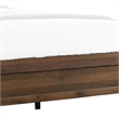 Pemberly Row Queen Bed with Nailhead Upholstered Headboard in Cherry Brown