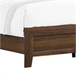 Pemberly Row Queen Bed with Nailhead Upholstered Headboard in Cherry Brown