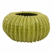 Pemberly Row Melon Shape Decorative Planter in Ribbed Green Ceramic