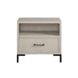 Pemberly Row Nightstand with Drawer and Cubby in Antique White Oak