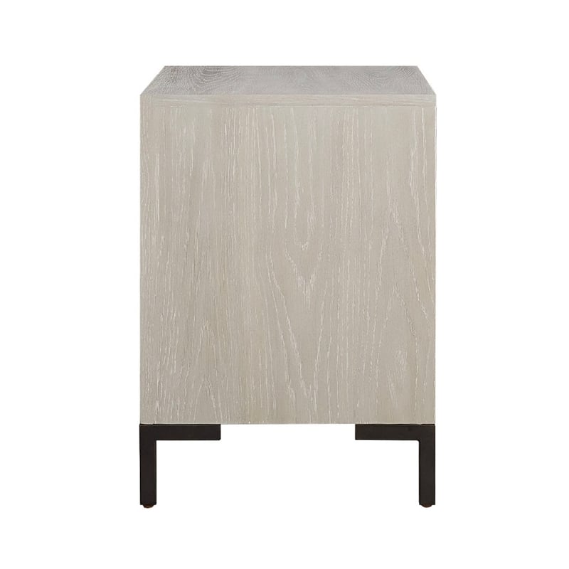 Pemberly Row Nightstand with Drawer and Cubby in Antique White Oak