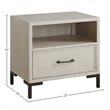 Pemberly Row Nightstand with Drawer and Cubby in Antique White Oak