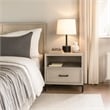 Pemberly Row Nightstand with Drawer and Cubby in Antique White Oak