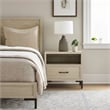Pemberly Row Nightstand with Drawer and Cubby in Antique White Oak