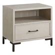 Pemberly Row Nightstand with Drawer and Cubby in Antique White Oak