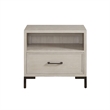 Pemberly Row Nightstand with Drawer and Cubby in Antique White Oak