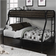 Pemberly Row Twin over Full Metal Bunk Bed with Side Ladders in Black