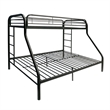 Pemberly Row Twin over Full Metal Bunk Bed with Side Ladders in Black