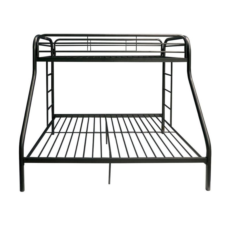 Pemberly Row Twin over Full Metal Bunk Bed with Side Ladders in Black
