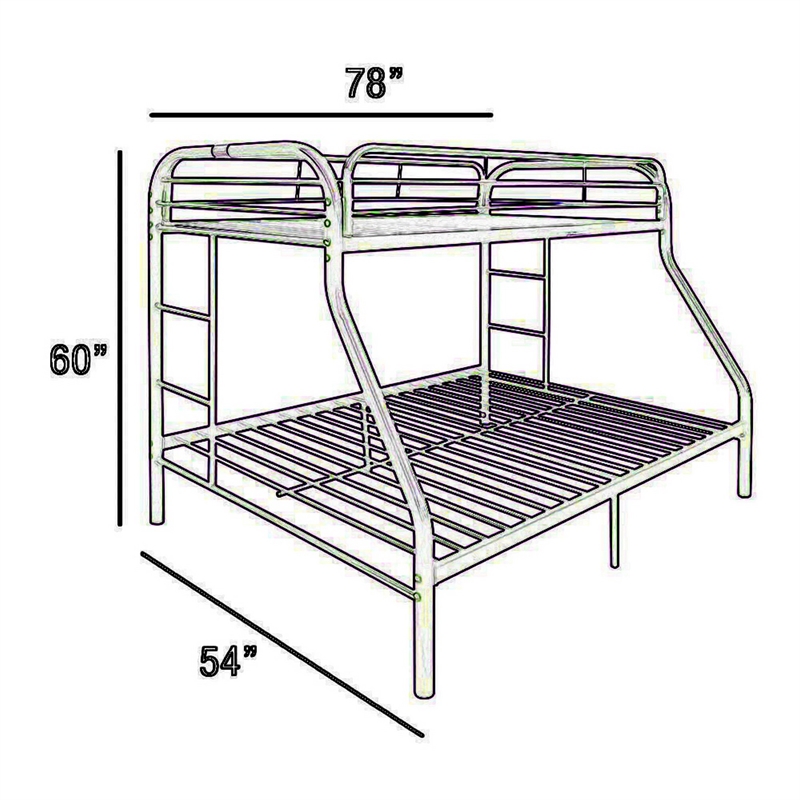 Pemberly Row Twin over Full Metal Bunk Bed with Side Ladders in Purple