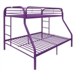 Pemberly Row Twin over Full Metal Bunk Bed with Side Ladders in Purple