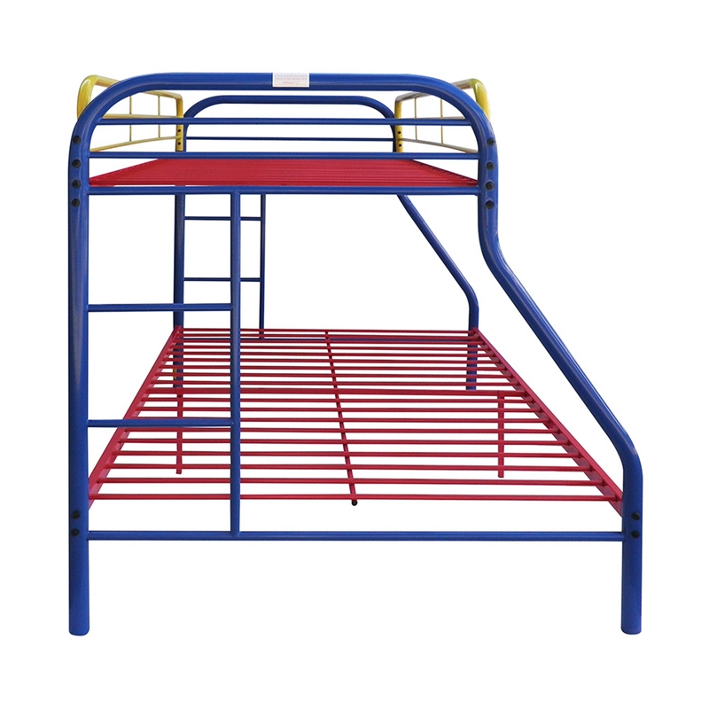 Pemberly Row Twin over Full Metal Bunk Bed with Side Ladders in Rainbow