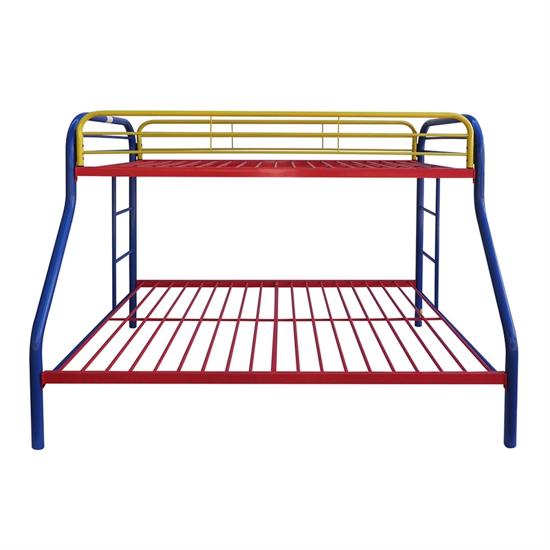 Pemberly Row Twin over Full Metal Bunk Bed with Side Ladders in Rainbow