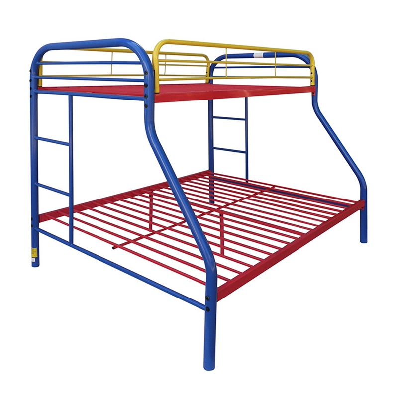 Pemberly Row Twin over Full Metal Bunk Bed with Side Ladders in Rainbow
