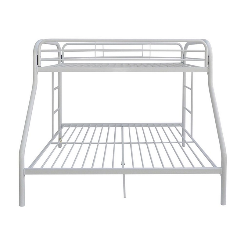 Pemberly Row Twin over Full Metal Bunk Bed with Side Ladders in White