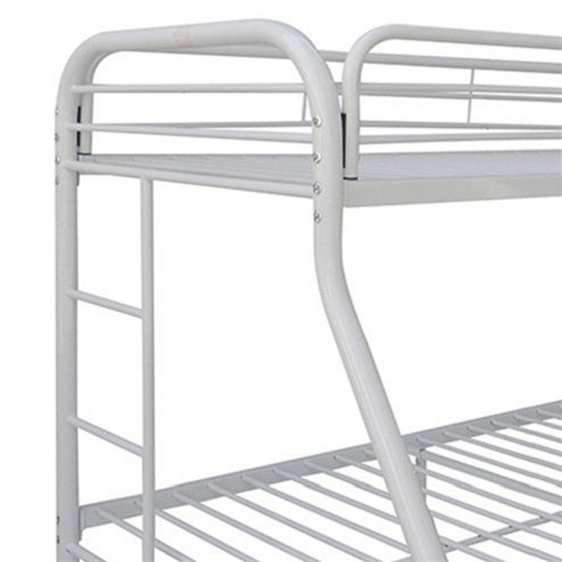 Pemberly Row Twin over Full Metal Bunk Bed with Side Ladders in White