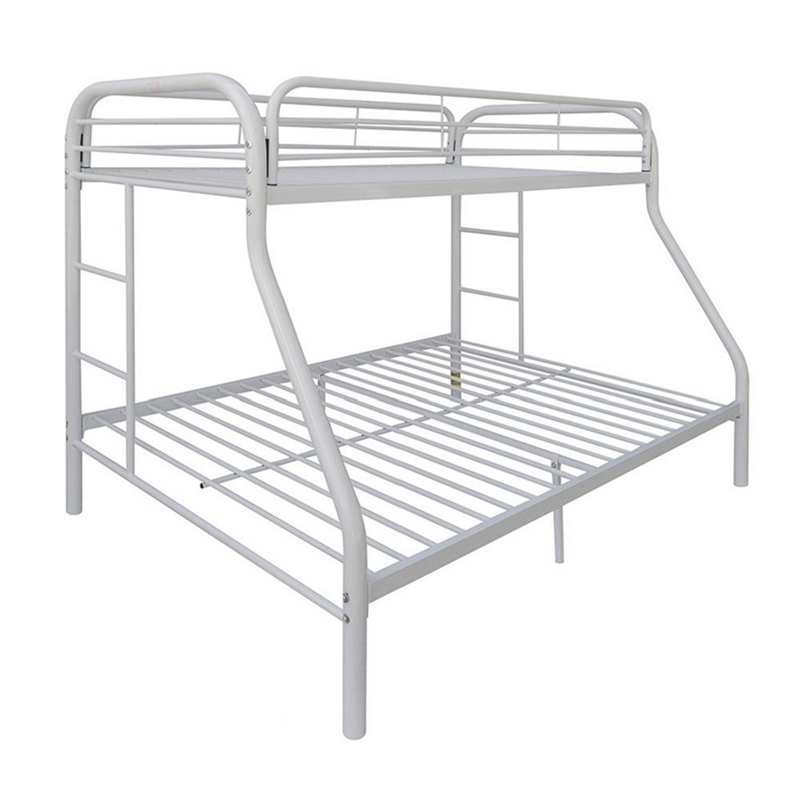 Pemberly Row Twin over Full Metal Bunk Bed with Side Ladders in White