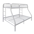 Pemberly Row Twin over Full Metal Bunk Bed with Side Ladders in White