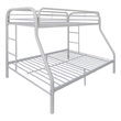 Pemberly Row Twin over Full Metal Bunk Bed with Side Ladders in White