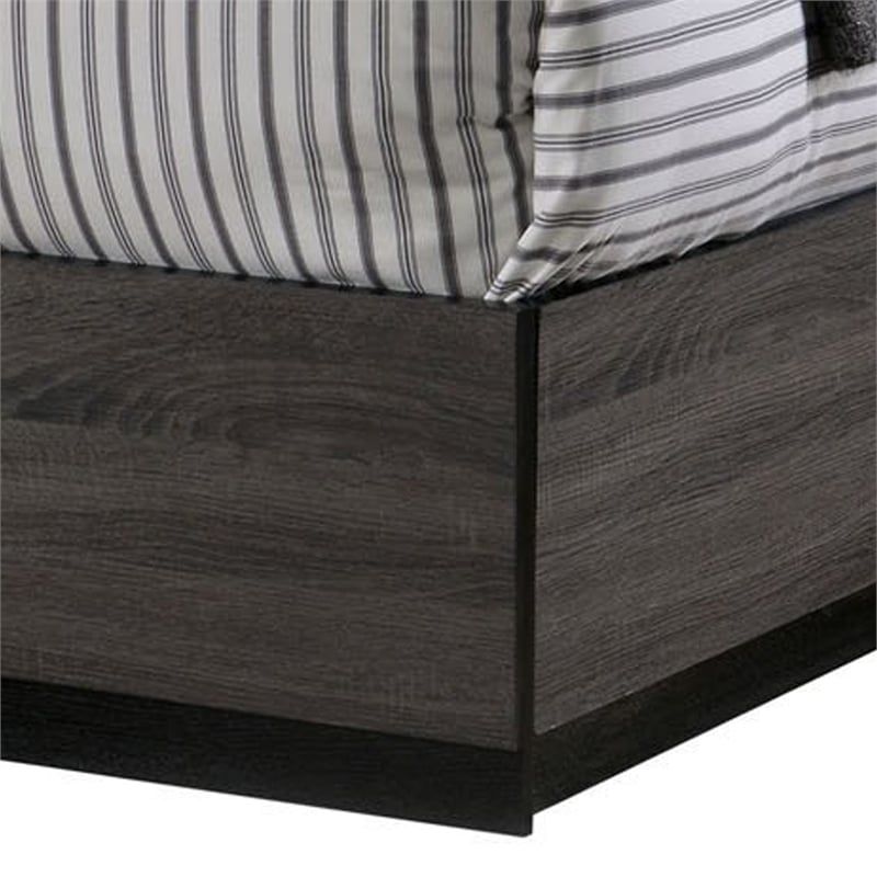 Pemberly Row Wooden California King Bed with Bookcase Headboard in Gray