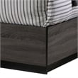 Pemberly Row Wooden California King Bed with Bookcase Headboard in Gray