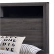 Pemberly Row Wooden California King Bed with Bookcase Headboard in Gray