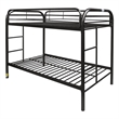 Pemberly Row Twin over Twin Metal Bunk Bed with Side Ladders in Black