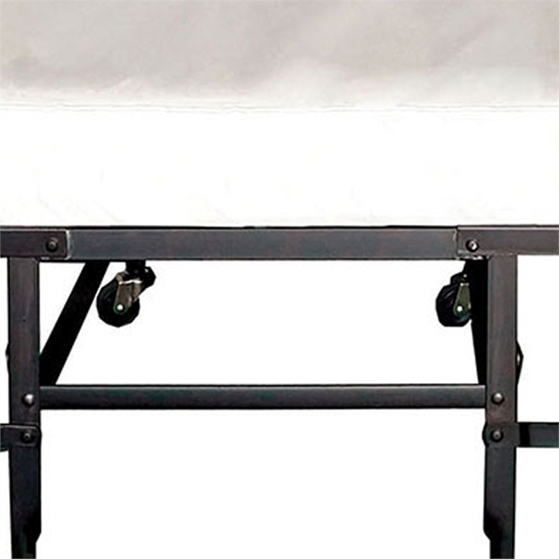Pemberly Row Metal Rollaway Folding Bed with 48 Inch Mattress in Black
