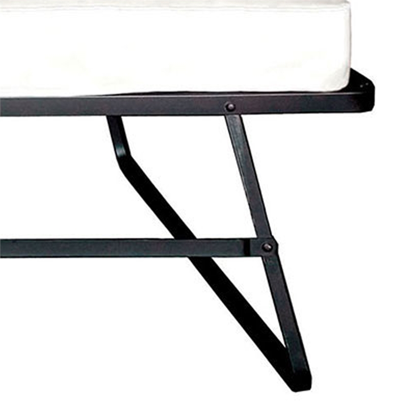 Pemberly Row Metal Rollaway Folding Bed with 48 Inch Mattress in Black