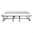 Pemberly Row Metal Rollaway Folding Bed with 48 Inch Mattress in Black