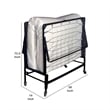 Pemberly Row Metal Rollaway Folding Bed with 39 Inch Mattress in Black