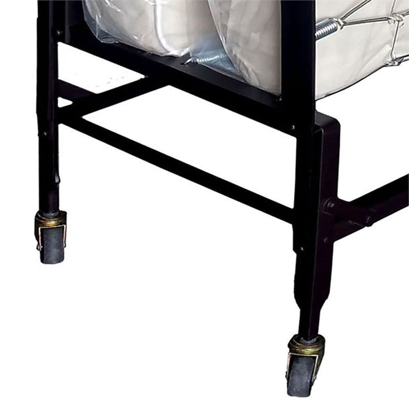 Pemberly Row Metal Rollaway Folding Bed with 39 Inch Mattress in Black