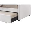 Pemberly Row Leatherette Twin Daybed with Trundle and Sloped Back in White