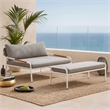 Pemberly Row 2 Piece Outdoor Daybed Set with White Aluminum Frames