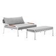 Pemberly Row 2 Piece Outdoor Daybed Set with White Aluminum Frames