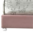 Pemberly Row Twin Bed with Button Tufted Arched Headboard in Pink