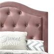 Pemberly Row Twin Bed with Button Tufted Arched Headboard in Pink