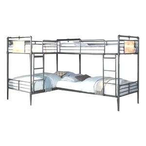 Pemberly Row Twin over Twin Bunk Bed in Sandy Black & Dark Bronze