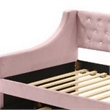 Pemberly Row Twin Daybed with Sloped Track Arms and Trundle in Pink