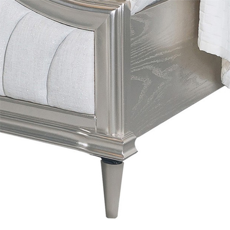 Pemberly Row California King Bed with Arched Headboard in Ivory Silver/Oak