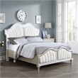 Pemberly Row California King Bed with Arched Headboard in Ivory Silver/Oak