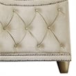 Pemberly Row Queen Bed with Tufted Velvet and French Carved Wood in Ivory