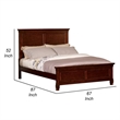 Pemberly Row Queen Bed with Classic Molded Panel Headboard in Brown Wood