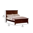 Pemberly Row Full Bed with Classic Molded Panel Headboard in Brown Wood