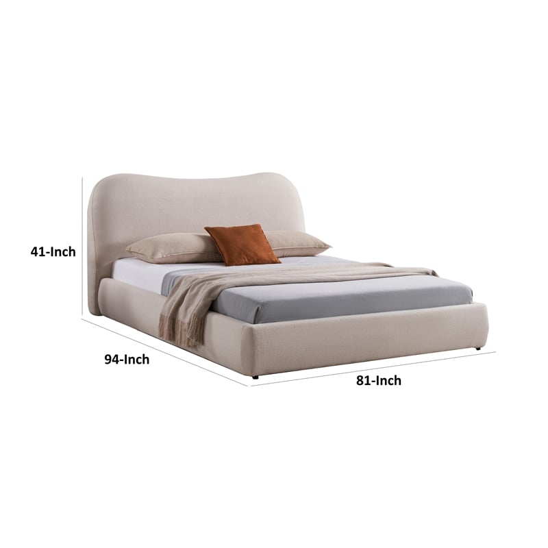 Pemberly Row California King Bed with Camelback Headboard in Ivory