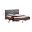 Pemberly Row King Platform Bed with Panel Headboard in Gray and Brown